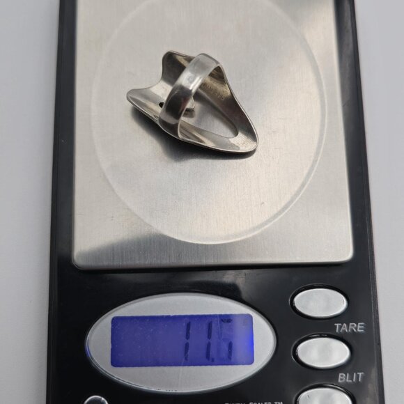 Size 6.75 Sterling Silver Thick Abstract Heart Heavy Ring A3482 - Picture 9 of 9